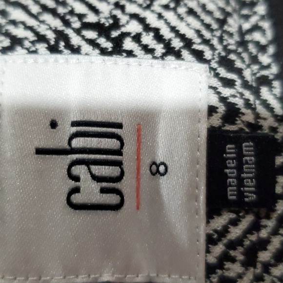 Cabi 2 piece skirt suit set long line blazer herringbone black and white - Picture 11 of 12